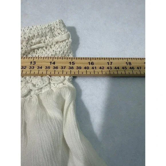 Spoon Crochet Lace Trim Gauze‎ Shorts Cream Boho Festival Size L - Picture 5 of 5